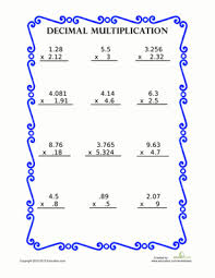 2 digits times 1 digit. Decimal Multiplication Worksheet Education Com 5 Grade Math Worksheets Decimals Math Worksheets