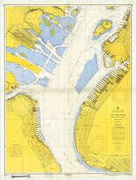 this is a chart of the upper harbor of new york city where