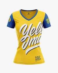 Women S Slim Fit V Neck T Shirt Mockup Front View In Apparel Mockups On Yellow Images Object Mockups Shirt Mockup Clothing Mockup Tshirt Mockup