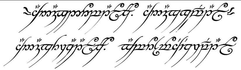 I had a fantastic night drinking a couple of weeks ago with a fella I met,  and complimented on his tattoo - the inscription upon the One Ring (Black  Speech, written in