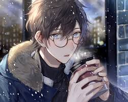 Do you like cute anime boys? Hd Wallpaper Anime Original Black Hair Blue Eyes Boy Glasses Snowfall Wallpaper Flare