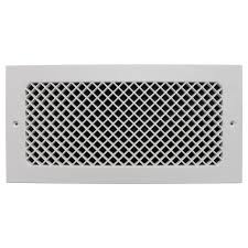 Simple to install and available in standard and hard to find sizes the resin vent covers are the perfect solution for many home owners and businesses. Smi Ventilation Products Essex Wall Mount 14 In X 6 In Opening 8 In X 16 In Overall Size Polymer Resin Decorative Return Air Grille White Ewm614 The Home Depot