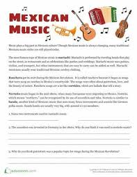 Mexican Music Facts Worksheet Education Com Elementary Music Lessons Music Lessons For Kids Teaching Music