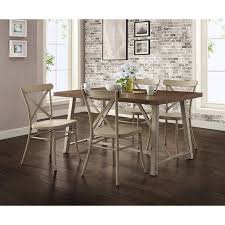 Better Homes And Gardens Collin Wood And Metal Dining Table Walmart Com Metal Dining Table Rustic Dining Room White Dining Chairs