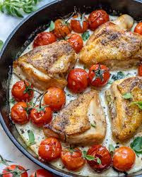Bringing a homemade lunch to work is a surefire way to eat healthier and save a bunch of cash. Easy Easy Creamy Garlic Chicken Skillet Recipe Healthy Fitness Meals