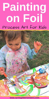 Painting On Foil Easy Art Activity For Kids Art Activities For Toddlers Art Activities For Kids Toddler Arts And Crafts