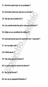 100 questions sur moi au