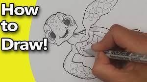 How To Draw Finding Dory Characters | Squirt | Step By Step Narrated Drawing  Tutorial - Youtube