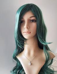 Dark Green Long Curly Wig for Women. Synthetic High Quality Daily Wear Wig.  Party Costume Green Wig. Free Shipping in USA. Ready to Ship.