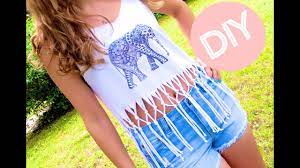 Check spelling or type a new query. Diy Clothes Fringe Crop Top Print Your Own T Shirt Graphic Tee No Sew Youtube