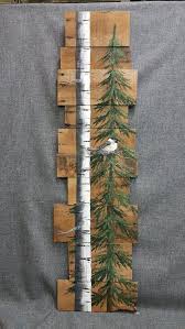 Cardinal In Pine Tree Tall White Birch With Cardinal Pine Tree With Snow Gray Barn Wood Wall Art Wood Pallet Art Pallet Kunst Aan De Muur Vogel Kunst Aan De Muur