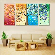 Breathe life and personality into your home with a lovely piece of wall decor. Canvas Painting Poster Colourful Leaf Trees 4 Piece Painting Wall Art Modular Pictures For Home Decor Wall Art Picture Painting Modular Pictures Picture For Homespray Painting Aliexpress