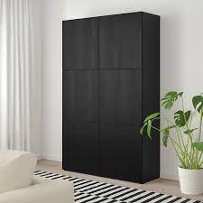 Begin your day in a relaxing way with functional storage solutions in the home, be it small or big, open or closed. Besta Storage Combination With Doors Black Brown Timmerviken Black Ikea