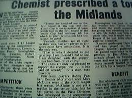 news item 1973 football northampton chemist eric northover midland youth  team cu