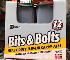 Our bolt bins are available in a variety of bin opening sizes and overall. Buddeez Bits Bolts Carry All Storage Bins 12 Pack Costco Weekender