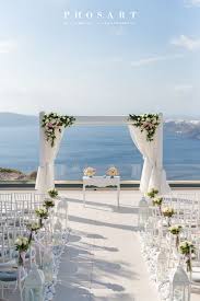 Endless View Santorini Weddings Wedding Venue Wedding Ceremony And Reception Sunset Vi Ocean View Wedding Santorini Wedding Venue Beach Wedding Decorations