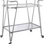 Linon Lawsonia 2-Tier Mid-Century Modern Mobile Bar Cart with Mirrored Top from www.amazon.com