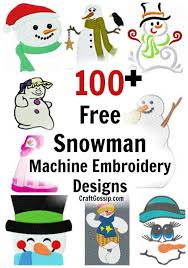Art, dst, exp, hus, jef, pes, vip and xxx. 100 Free Christmas Snowman Machine Embroidery Designs Needle Work