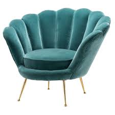 Eichholtz Trapezium Chair Art Deco Shell Chair With Deep Turquoise Velvet Finish And Brass Legs Add A Touch O Deco Furniture Interior Deco Art Deco Interior