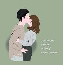 Illust Art Love Couple 사랑 감성 일러스트 그림 커플사진 Ilustrasi