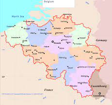 Todos los mapas se envían en un tubo de cartón. Map Of Belgium Belgium Belgium Map Charleroi Belgium