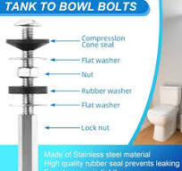 2x Toilet Tank to Bowl Bolt Kits Stainless Steel Extra Long Nuts Heavy Duty  N883
