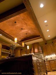 This costco skylight led panel light has had our eye for some time for a kitchen remodel we were doing at our friend's house for his tenants. Copper Ceiling Panels And Kitchen Hood Traditional Kitchen Portland By Milo S Art Metal Llc