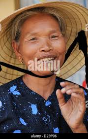Vietnamese women smoking Stock Photo
