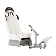 Playseat Evolution Gaming Chair White With Silver Frame Www Hayneedle Com Gaming Chair Chair Silver Frame