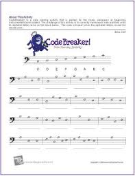 Codebreaker Music Theory Worksheet Bass Clef Note Names Music Theory Worksheets Music Theory Music Worksheets