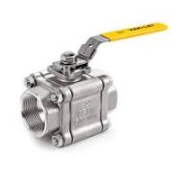 Vanne à bille 2 voies série H-510 : connexion 1/4'' NPT femelle, siège PTFE