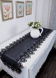 Black table runner and placemats. Gothic Black Lace Table Cloth Runner Placemats 15 43 Inch 40 110cm Free Shipping In Table Cloth From Hom Lace Table Black Lace Table Handmade Table Runner