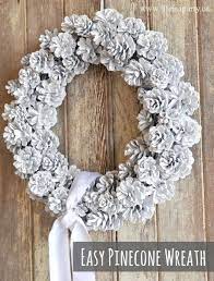 How To Make A Pinecone Wreath Learn How To Make A Beautiful White Pinecone Wreath With Just A Few Supplies That Pinecone Wreath Christmas Wreaths Diy Wreaths