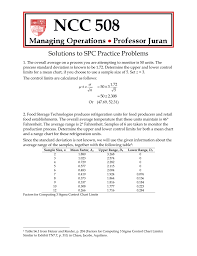 Solutions To Spc Practice Problems 1 The Overall Average On A