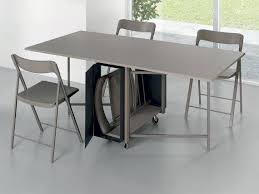 Closable Table With Chairs Archimede C Space Saving Table Grey Shelves Walnut Shelves