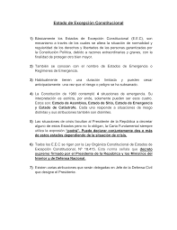 La constitución española ya recoge de forma explícita la posibilidad de declarar el estado de excepción por parte del congreso a solicitud del gobierno. Https Www Senado Cl Appsenado Index Php Mo Transparencia Ac Doctoinformeasesoria Id 093911