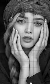 Black And White Portrait Drawing Pin By Ban Zangana On Grid Pics Art Photography Portrait Drawing Grid Potrait Painting