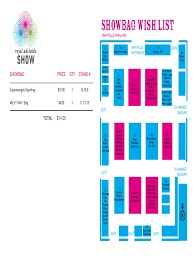 Many commercial exhibitors may advertise in the advertiser or online job sites before show. Stand Qty Showbag Price Total