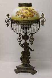 Antique John Scott Cherub Double Wick Table Lamp Unconverted Lamp Antique Light Fixtures Antique Lamps