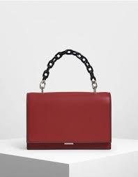 Greetings, this is regarding a tan leather charles and keith shoulder bag. Red Single Chain Handle Push Lock Bag Charles Keith Bags Bag Accessories Charles Keith