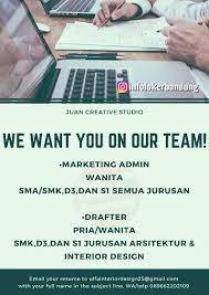Lowongan Kerja Juan Creative Studio Bandung Agustus 2019 Infolokerbandung Com Marketing Arsitektur Interior Interior