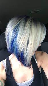 Blonde With Blue Purple And Teal Hair Frisuren Haarfarben Balayage