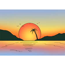 Easy sunset scenery drawing | how to draw beautiful sunset in the village scenery with oil pastels. Pin On Sky
