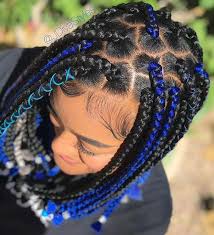 Black And Blue Box Braids 23 Short Box Braid Hairstyles Perfect For Warm Weather Stayglam Box Braids Styling Box Braids Hairstyles Short Box Braids
