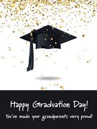 Gold Confetti Happy Graduation Day Card From Grandparents Birthday Greeting Cards By Davia Guess what day it is. gold confetti happy graduation day