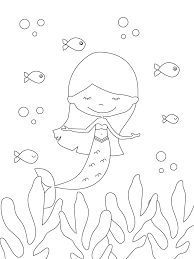 This disney princess story is a favorite among little kids who dream about the pretty mermaids singing and this picture shows ariel, the little mermaid, lounging on a seabed with a flower in her hand. Free Printable Mermaid Coloring Pages Parents