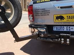 The carrier is from detours of maine. Spare Wheel Carrier Jerry Can Tow Bar Swing Arm Tauro