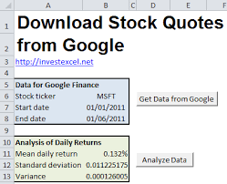 Google Finance Stock Quotes In Excel