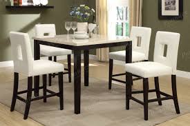 5 Pc Square Cream Faux Marble Espresso Finish Wood Counter Height Dining Counter Height Dining Table Counter Height Dining Table Set Counter Height Dining Sets