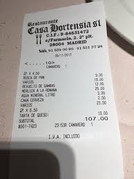 Casa hortensias restaurante алахуэла photos •. Factura Picture Of Casa Hortensia Madrid Tripadvisor